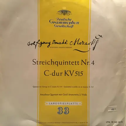 Mozart - Streichquintette C-Dur KV 505