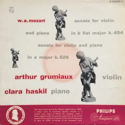 Mozart - Sonata For Violin And Piano In B Flat Major K. 454 / Sonata For Violin And Piano In A Major K. 526