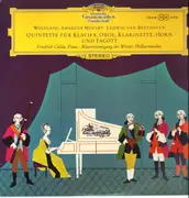 LP - Wolfgang Amadeus Mozart , Bläservereinigung Der Wiener Philharmoniker , Friedrich Gulda , Ludwig va - Quintette Für Klavier, Oboe, Klarinette, Horn Und Fagott - tulip rim