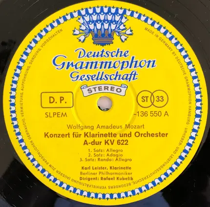 Mozart, Weber - Klarinettenkonzerte (Kubelik)