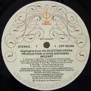 LP - Wolfgang Amadeus Mozart , John Shirley-Quirk , Sheila Armstrong , Robert Tear , Rachel Mathes , Sta - Highlights From The Scottish Opera Production Of Don Giovanni