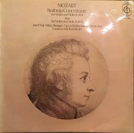 Wolfgang Amadeus Mozart , Josef Suk , Milan Škampa , The Czech Philharmonic Orchestra , Kurt Redel - Sinfonia Conertante For Violin And Viola, K364 / Duo For Violin And Viola, K424