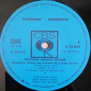 LP - Wolfgang Amadeus Mozart , Pinchas Zukerman - Daniel Barenboim , English Chamber Orchestra , Dirigen - Violinkonzerte Nr. 4 D-dur KV 218 •  Nr. 5 A-dur KV 219