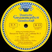 10'' - Mozart - Konzert Für Violine Und Orchester Nr. 5 A-dur KV 219
