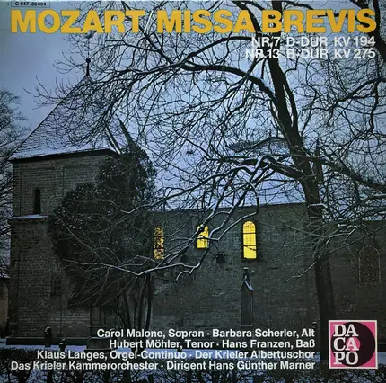 Mozart - Missa Brevis (Nr.7 D-Dur KV 194 / Nr.13 B-Dur KV 275)