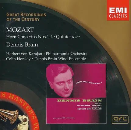 Wolfgang Amadeus Mozart / Dennis Brain , Herbert von Karajan , Philharmonia Orchestra , Colin Horsl - Horn Concertos Nos.1-4 • Quintet K.452