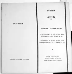 Wolfgang Amadeus Mozart - Concerto No. 24 For Piano And Orchestra In C Minor, K. 491 / Concerto No. 9 For Piano And Orchestra