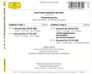 Double CD - Mozart - Klavierkonzerte Nos. 20 • 21 • 26 • 27