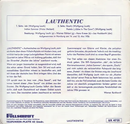 Wolfgang Lauth Quartett , Wolfgang Lauth - Lauthentic