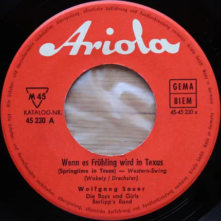 Wolfgang Sauer - Wenn Es Frühling Wird In Texas, Arriba Lissabon