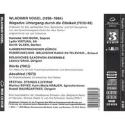 Double CD - Wladimir Vogel - Wagadus Untergang Durch Die Eitelkeit / Worte / Abschied