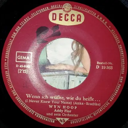 Wyn Hoop - Wenn Ich Wüßte Wie Du Heißt... / Oh, Mary, Oh