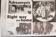 7inch Vinyl Single - Xdreamysts - Right Way Home - Black & White P/S, Solid Centre Label