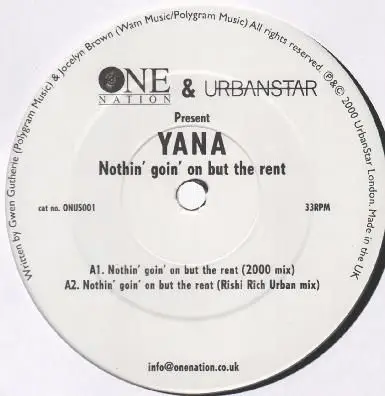 Yana / Dazz Band - Nothin' Goin' On But The Rent / U R My Starship