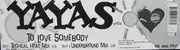 12'' - Yayas - To Love Somebody