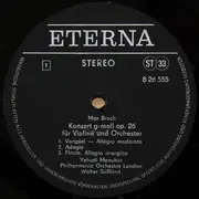 LP - Bruch / Paganini / Yehudi Menuhin - Violinkonzert G-moll Op. 26 / Violinkonzert Nr. 2 H-moll 'La Campanella' - Black Labels