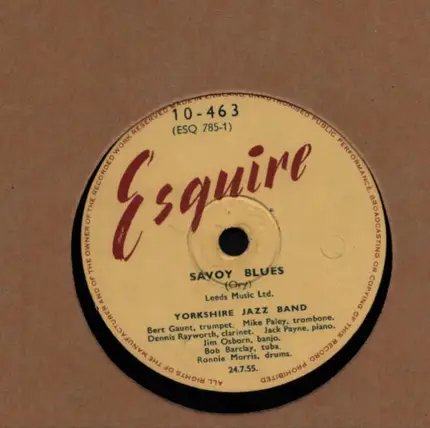 Yorkshire Jazz Band - Savoy Blues / Ragtime Tuba
