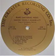LP - Yossele Rosenblatt - Cantor Yossele Rosenblatt Sings a Synagogue Service Volume 2 - Mono