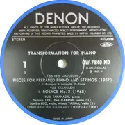 LP - Toshiro Mayuzumi / Yuji Takahashi / Joji Yuasa a.o. - Transformation Of Piano - + OBI