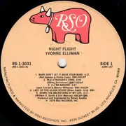 LP - Yvonne Elliman - Night Flight - Lyrics sheet.