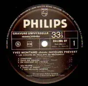 LP - Yves Montand - Montand Chante Prévert