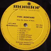 LP - Yves Montand - & His Songs Of Paris - Mono