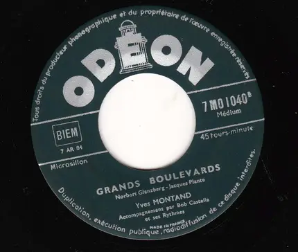 Yves Montand - Le Gamin De Paris / Grands Boulevards