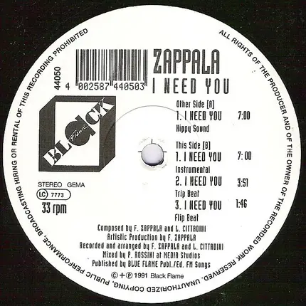 Zappala - I Need You