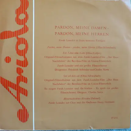 Zarah Leander - Pardon, Meine Damen - Pardon, Meine Herren