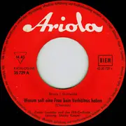 7inch Vinyl Single - Zarah Leander - Warum Soll Eine Frau Kein Verhältnis Haben / Merci, Mon Ami, Es War Wunderschön - Mono