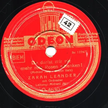 Zarah Leander - Du darfst mir nie mehr rote Rosen