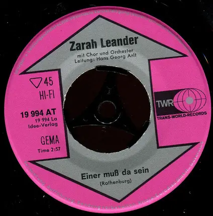 Zarah Leander - Einer Muß Da Sein