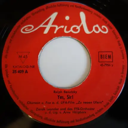 Zarah Leander - Ich Kenn' Den Jimmy Aus Havanna / Yes, Sir!