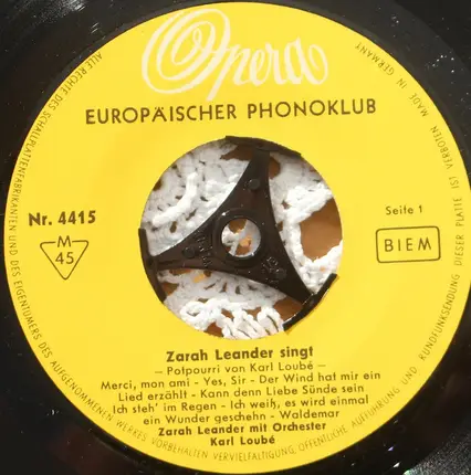 Zarah Leander - Zarah Leander Singt