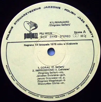 Zbigniew Seifert - Kilimanjaro