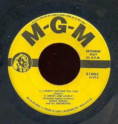Ziggy Elman & His Orchestra - And The Angels Sing / Smoke Gets In Your Eyes // I Hadn't Anyone Till You / Sweet And Lovely