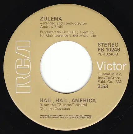 Zulema - Standing In The Back Row Of Your Heart