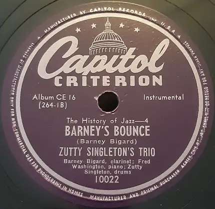 Zutty Singleton's Trio - Lulu's Mood / Barney's Bounce