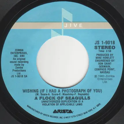 A Flock Of Seagulls - Wishing (If I Had A Photograph Of You)