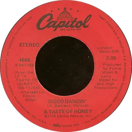 A Taste Of Honey - Disco Dancin'