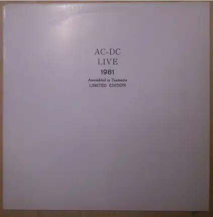 AC/DC - LIVE 1981 (Assembled In Tasmania Limeted Edition)