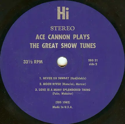 Ace Cannon - Ace Cannon Plays The Great Show Tunes