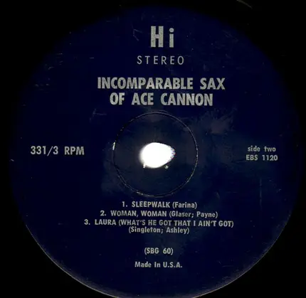 Ace Cannon - Incomparable Sax Of Ace Cannon