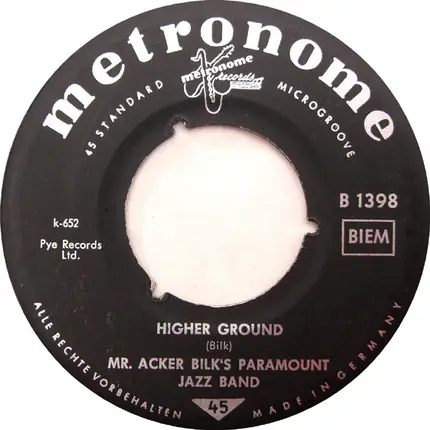 Acker Bilk And His Paramount Jazz Band - Higher Ground / Jump In The Line
