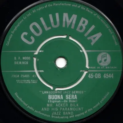 Acker Bilk And His Paramount Jazz Band - Buona Sera