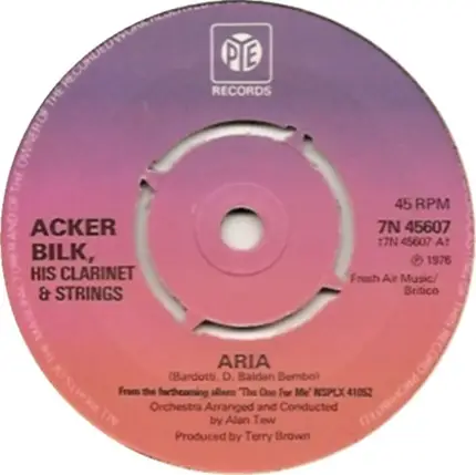 Acker Bilk His Clarinet And Strings - Aria