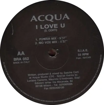 Acqua - I Love U
