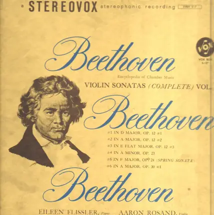 Aaron Rosand Violinist Eileen Flissler, Pianist - Beethoven Violin Sonatas Vol. 1