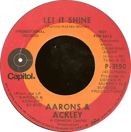 Aarons & Ackley - Lay Me Down / Let It Shine