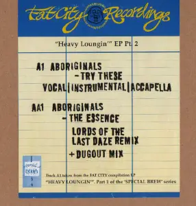 Aboriginals - Special Brew - Heavy Loungin' EP Pt. 2